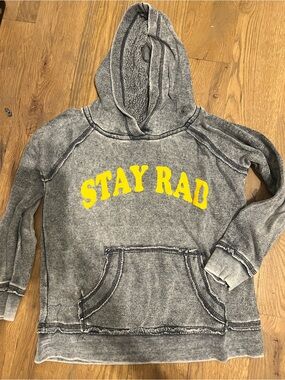Vintage Havana Gray Hoodie with Yellow 'STAY RAD' Graphic